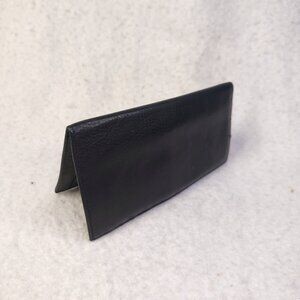 VINTAGE Pelle Studio Long Wallet Checkbook Black Pebbled Leather